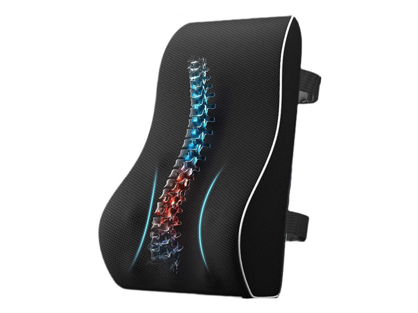 Ergonomic Lumbar Back Support Cushion Memory Foam Backrest with Adjustable Strap