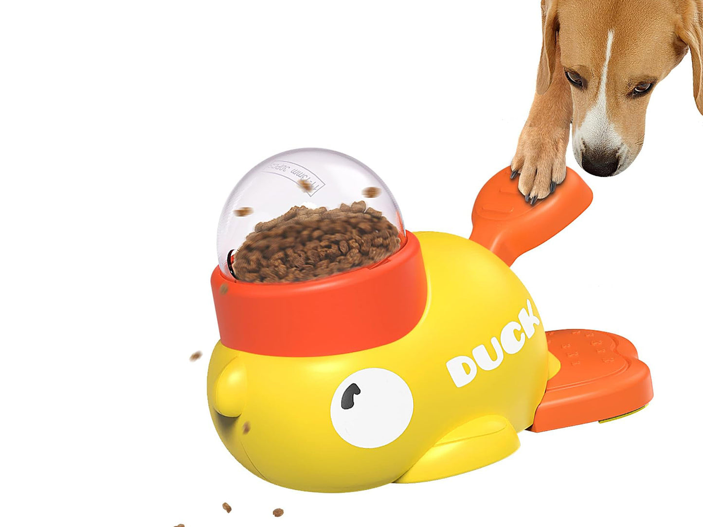 Dog Interactive Treat Dispenser Duck Toy, Food Puzzle Slow Feeder