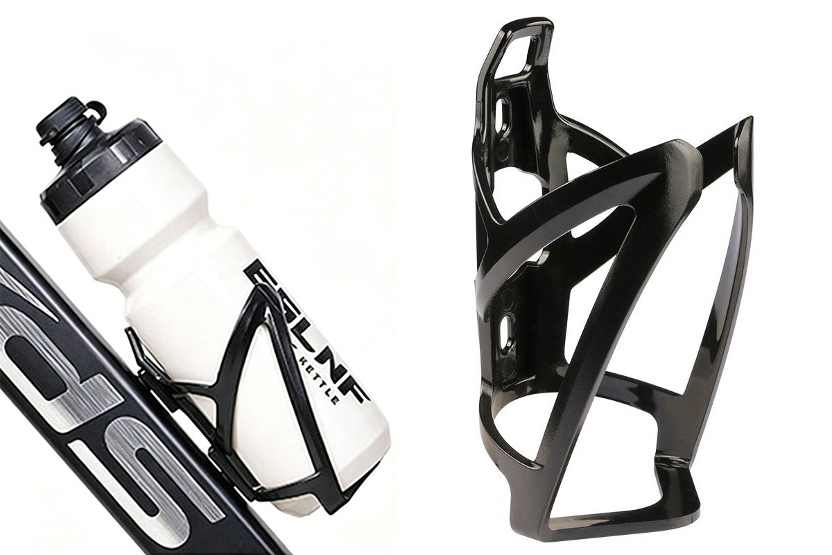 2 Bike Water Bottle Holders with 2 Pairs Anti-Rolling Cycling Reflective Pant Bands