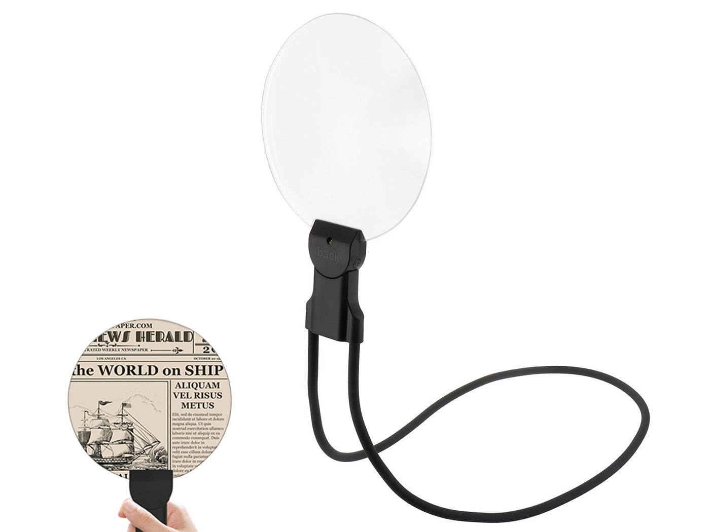 Hands Free Neck Magnifying Glass with Light 5X Magnifying Neck Wear Magnifie