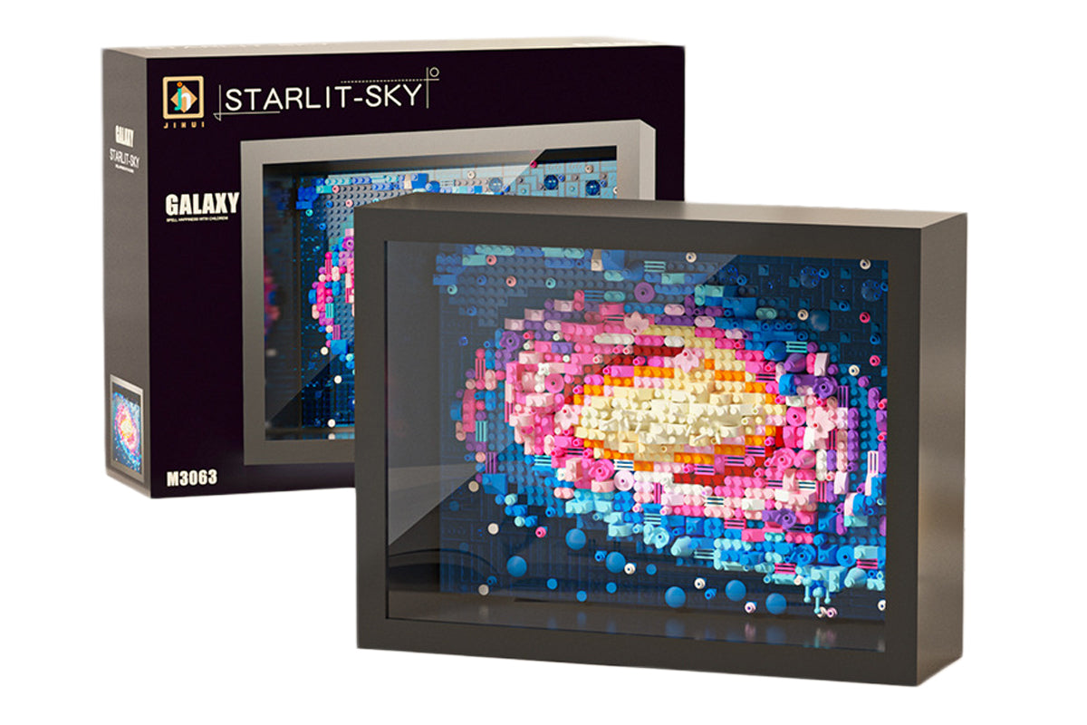 890pcs Milky Way Galaxy Building Blocks Includes Frame Space Decor Building Block Set