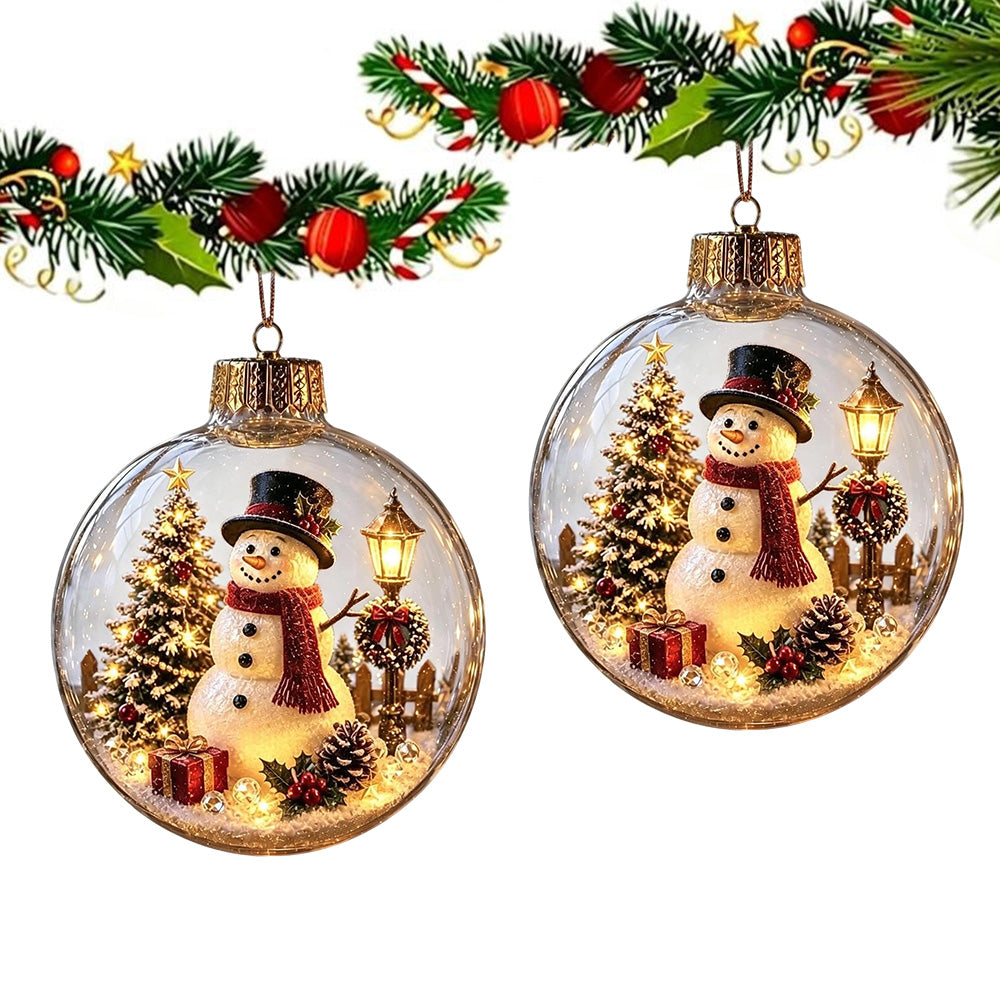 2 Pack 8cm Clear Plastic Fillable Christmas Ball Ornaments