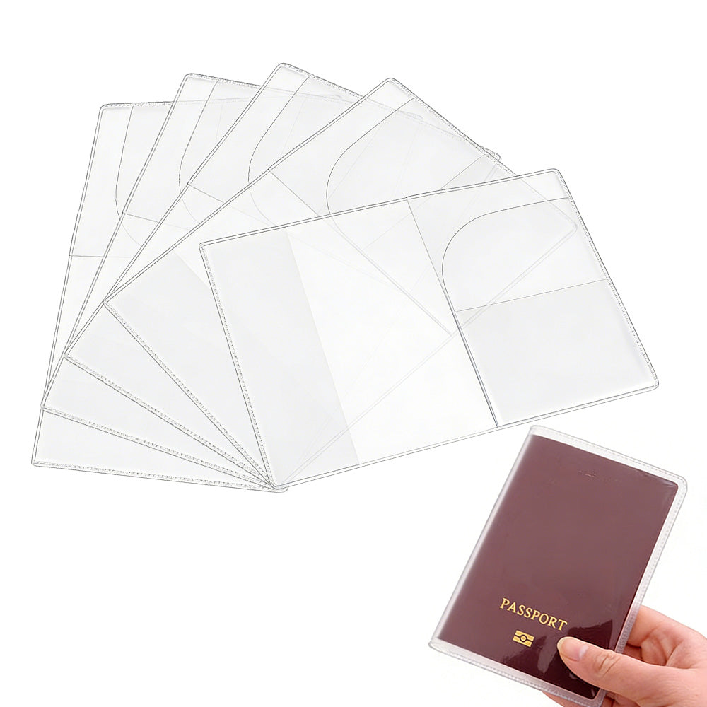 5 Pack Passport Cover Transparent Protector Case with Card Slots