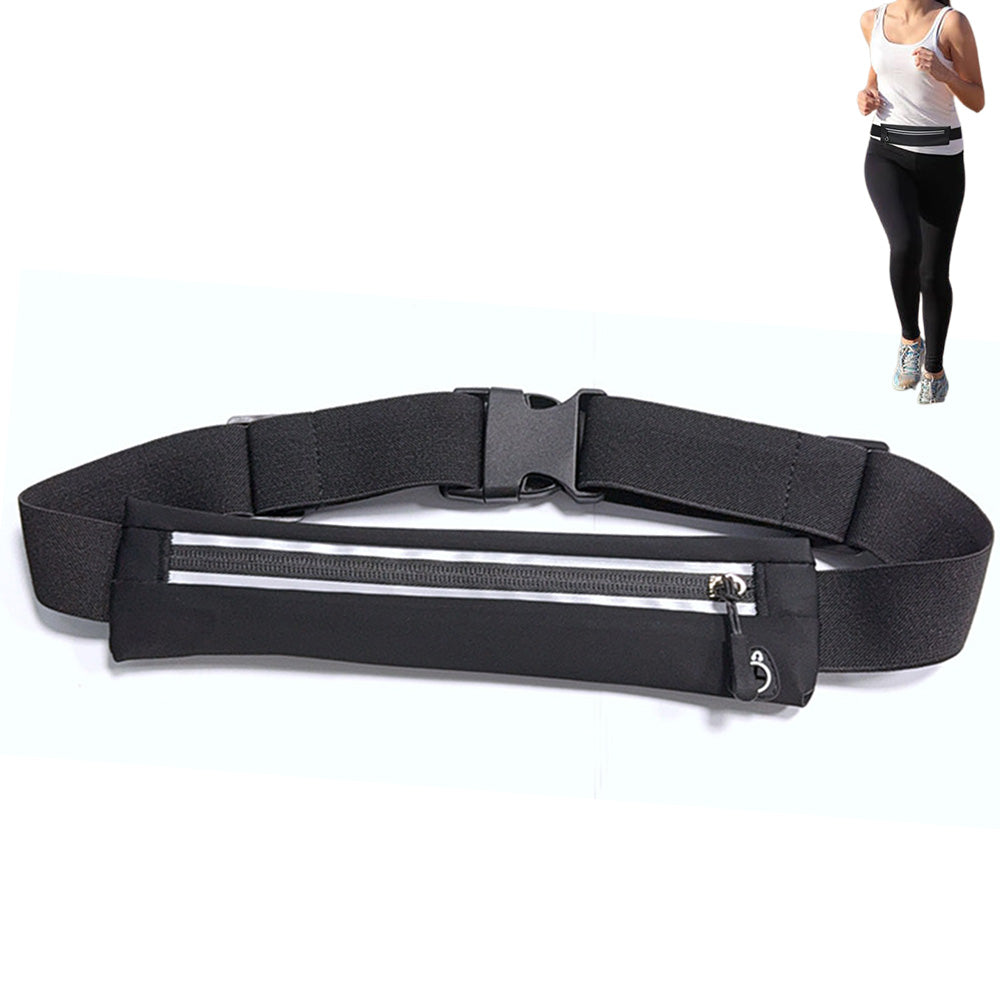 Unisex Running Waist Pack - Adjustable Waterproof Fitness Belt with Reflective Strips
