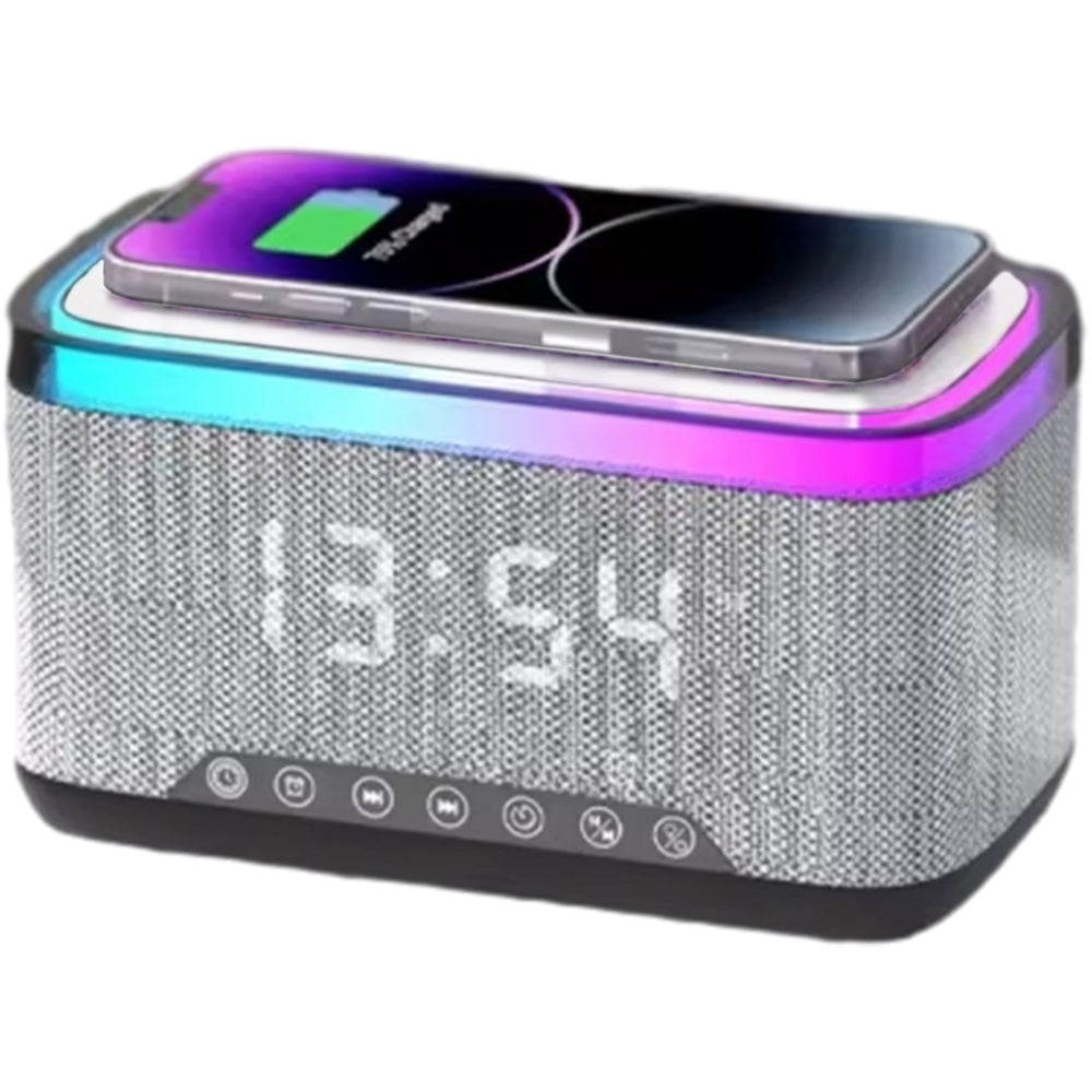 Wireless Phone Charger Bluetooth Speaker Smart Alarm Clock Radio