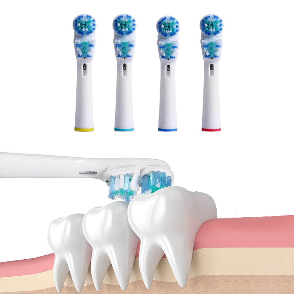 4 Pack Dual Clean Replacement Brush Heads Compatible with Oral-B Electric Toothbrush