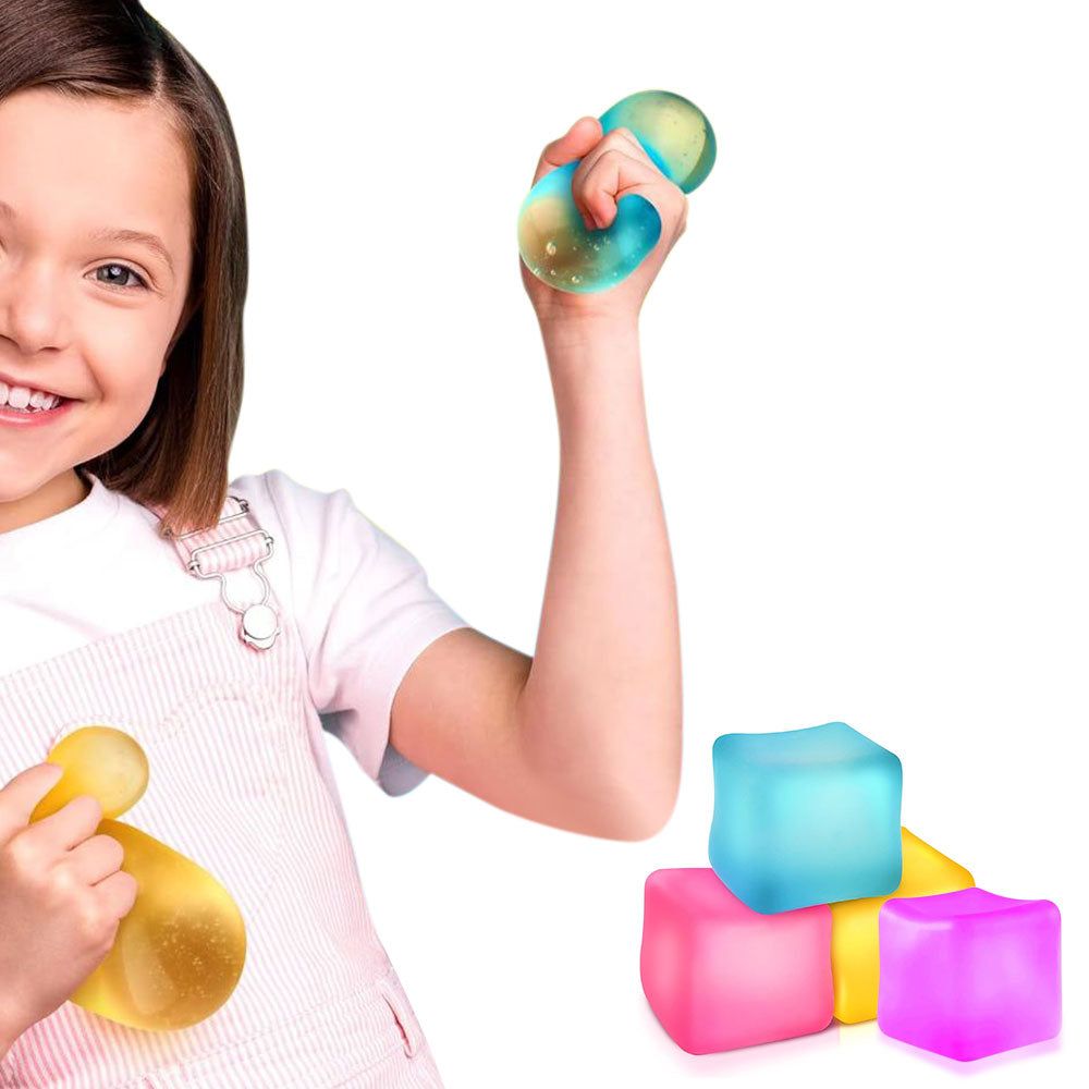 4Pcs Mini Ice Block Stress Ball Toy Polyhedron Diamond Sugar Ball Sensory Fidget Toy