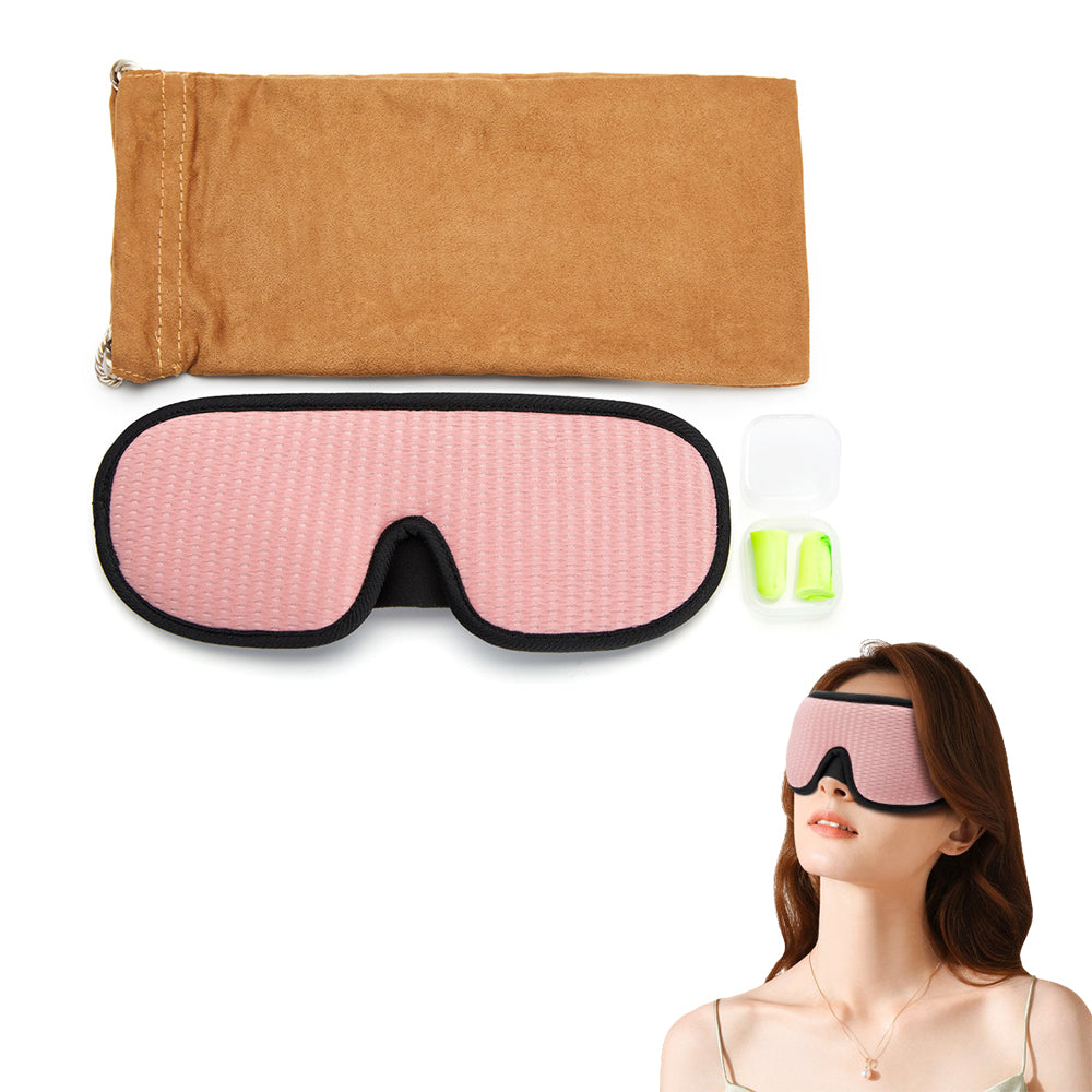 Travel Soft Memory Foam 3D Sleep Eye Mask with Earplugs