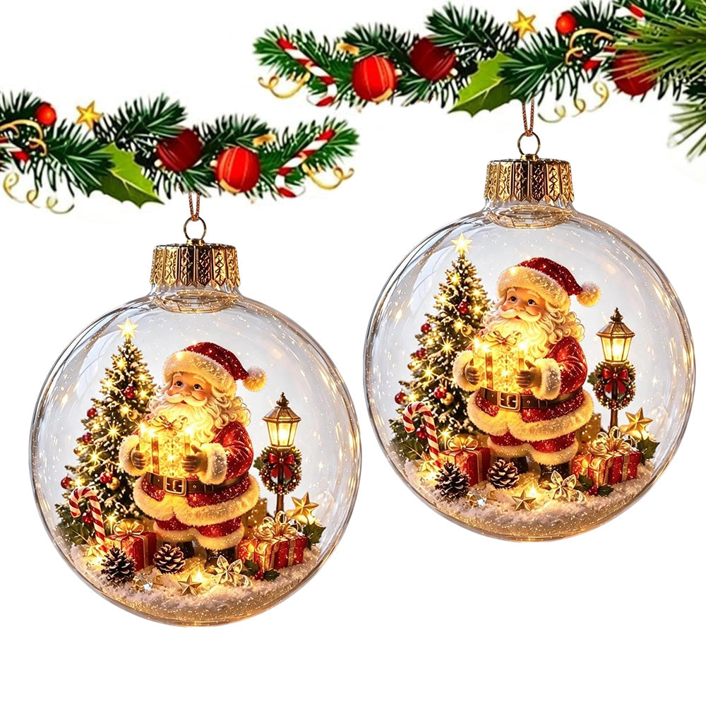 2 Pack 8cm Clear Plastic Fillable Christmas Ball Ornaments