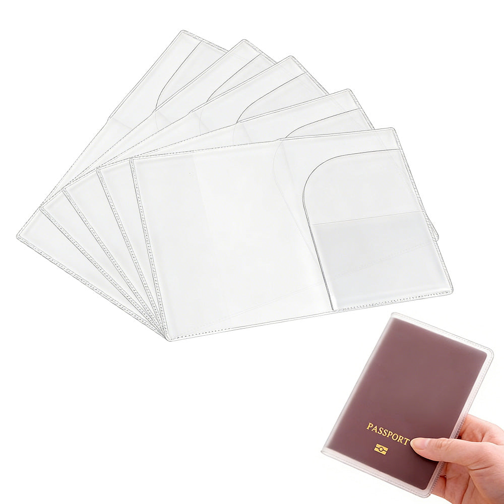 5 Pack Passport Cover Transparent Protector Case with Card Slots