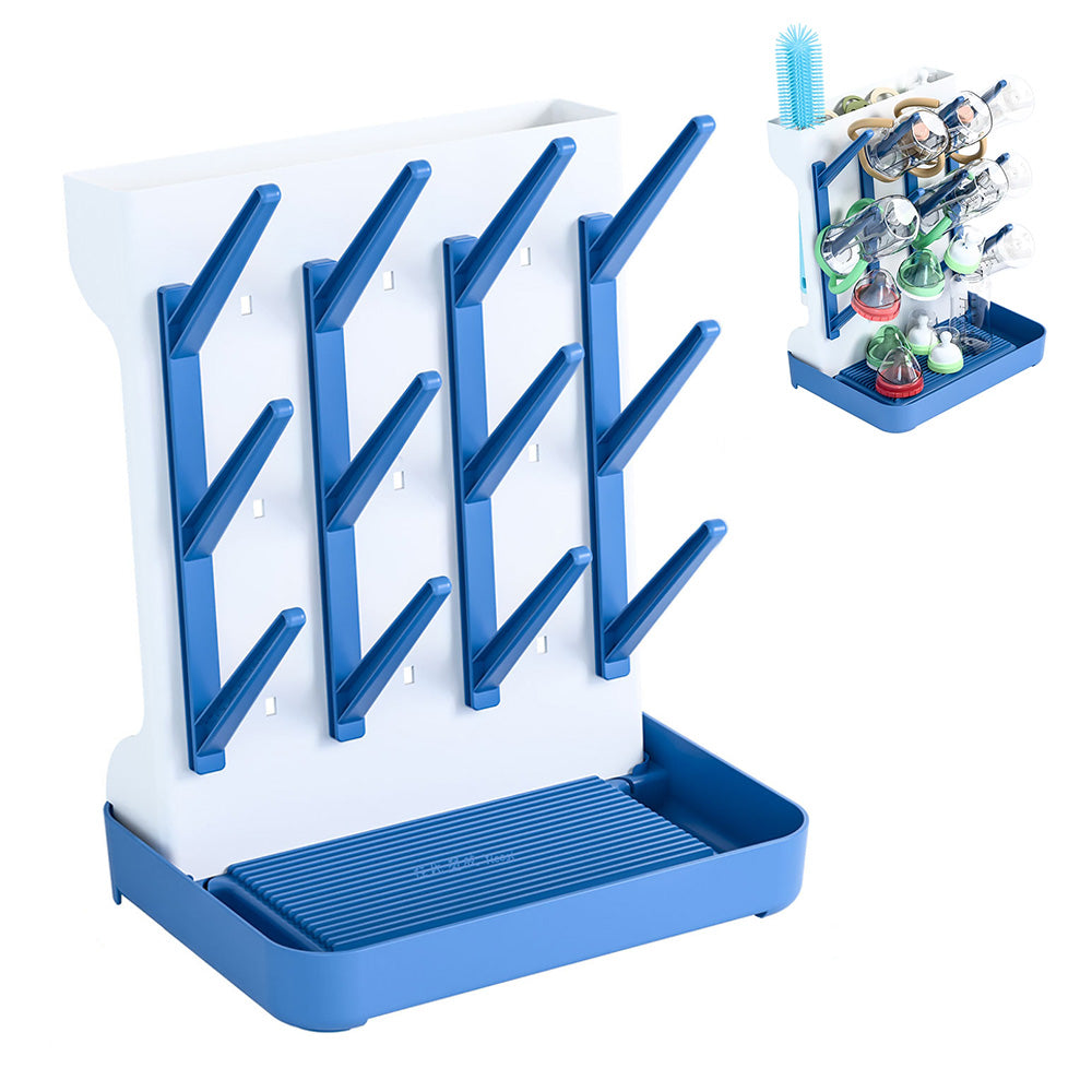 Detachable Bottle Drying Rack for 12 Bottles with Accessories Holder