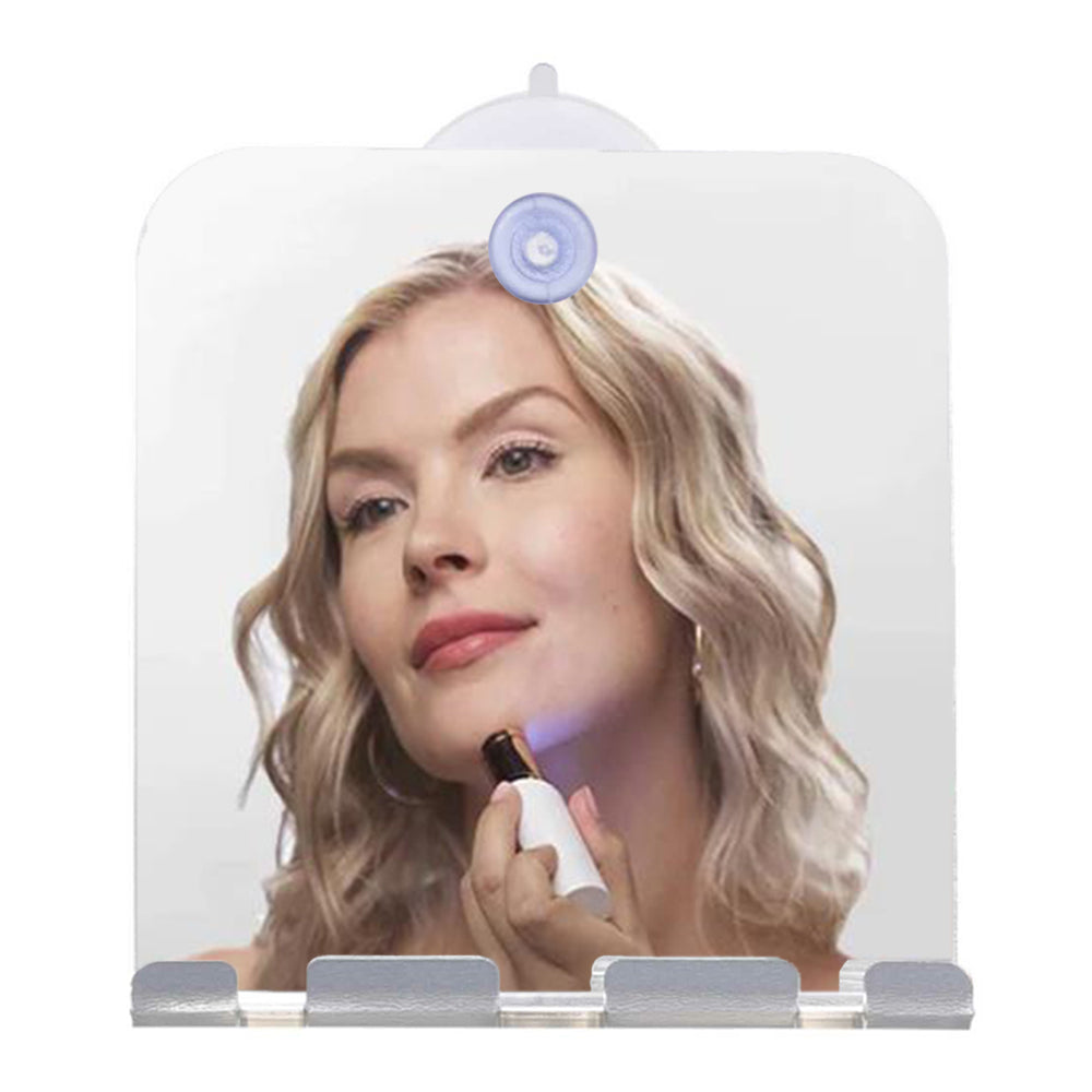 Wall Mounted Fogless Shower Mirror with Shaving Razor Toothbrush Holder-Rectangular Type