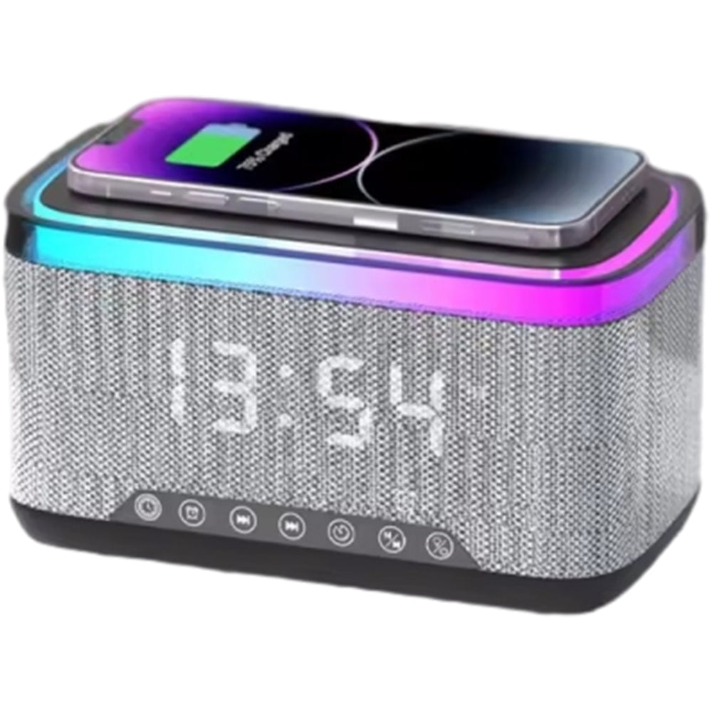 Wireless Phone Charger Bluetooth Speaker Smart Alarm Clock Radio