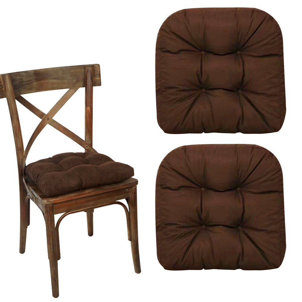 2PCS Chair Seat Cushions 48x48cm Square Pad with Backrest for Home Office Dining