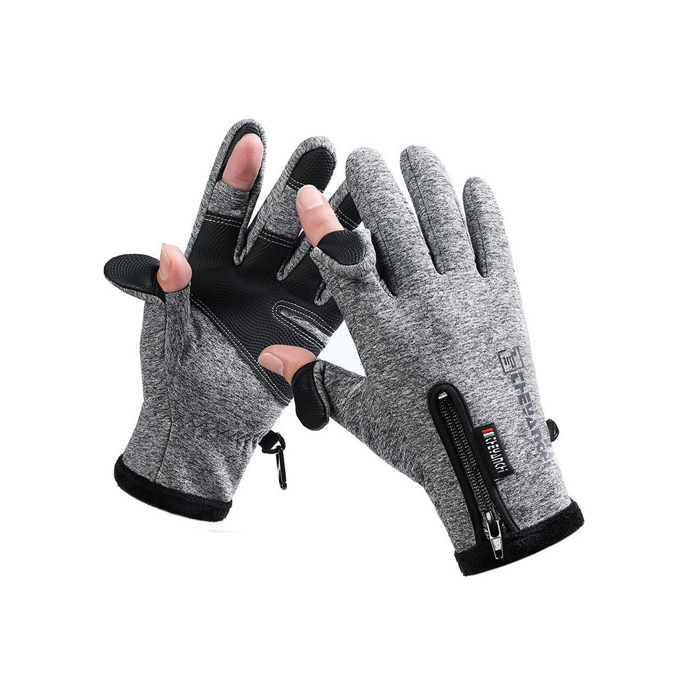 Winter Fishing Gloves with 2 Flip Finger for Touchscreen