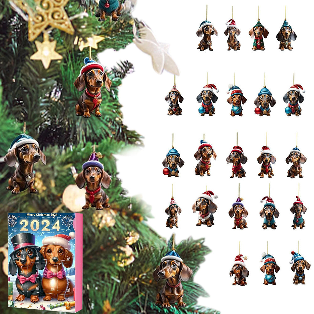 Christmas 24 Days Calendar Blind Box Collectible Christmas Funny Dog/Cow Set