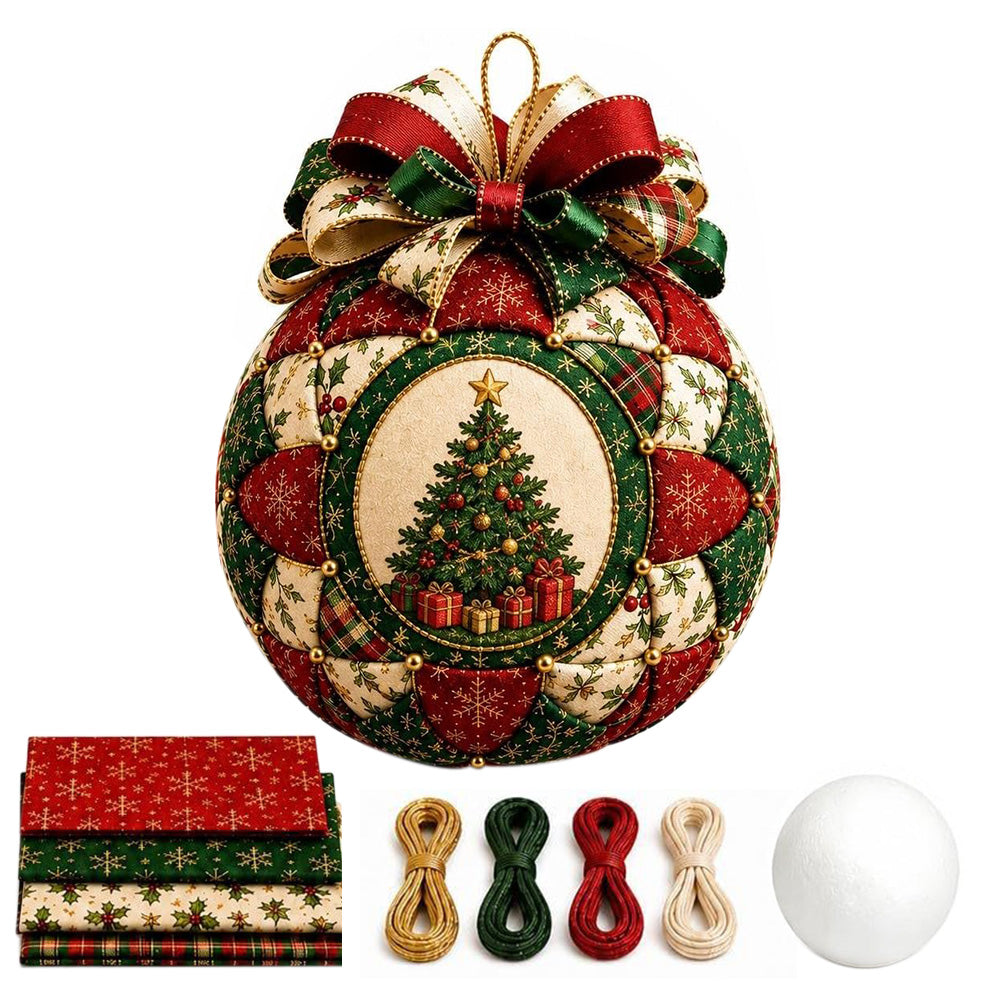 Adult Christmas Patchwork Ball DIY Ornament Craft Kit
