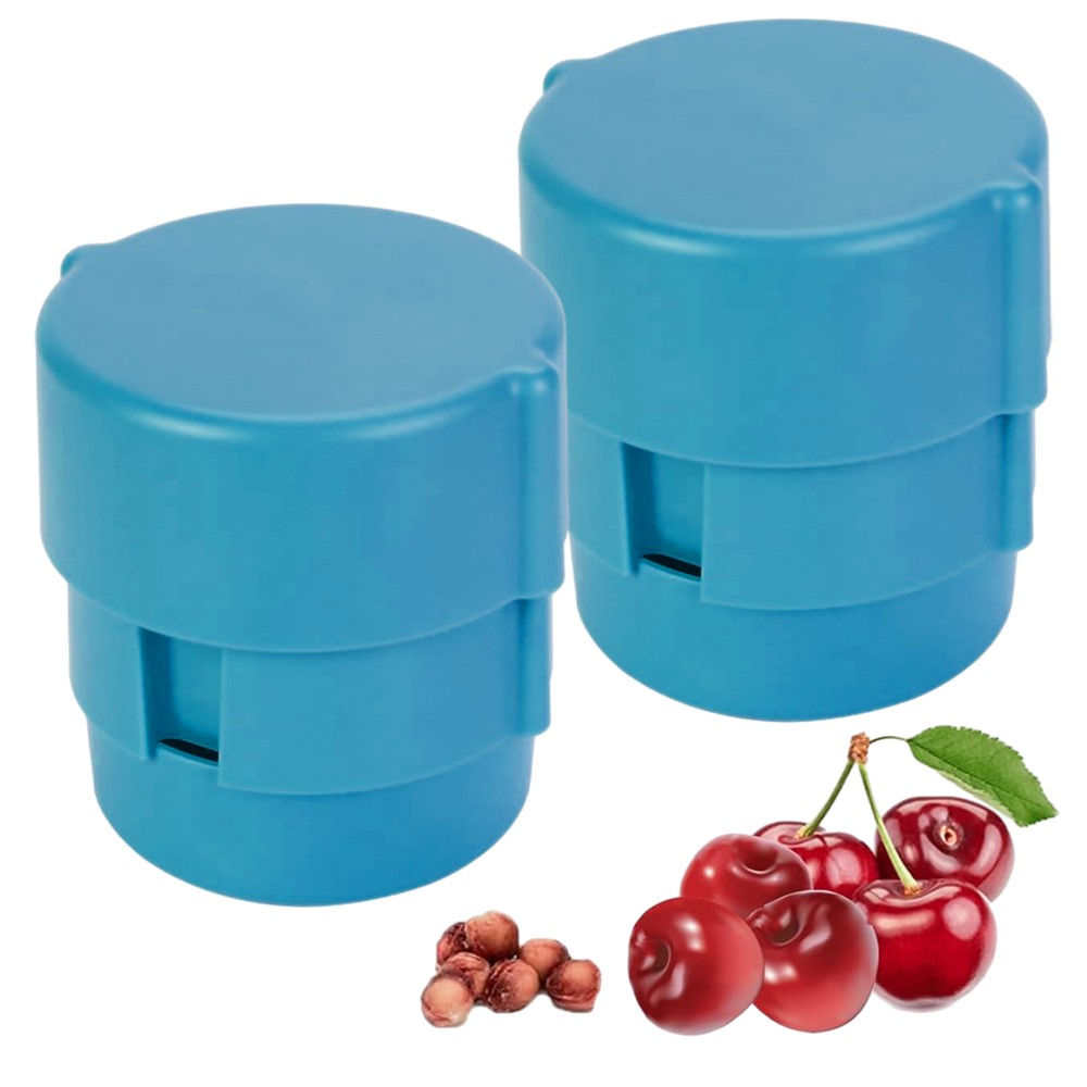 2Pcs Portable Cherry Pitter Corer Tool Labor-Saving Push Down Multiple Cherries Seed Remover