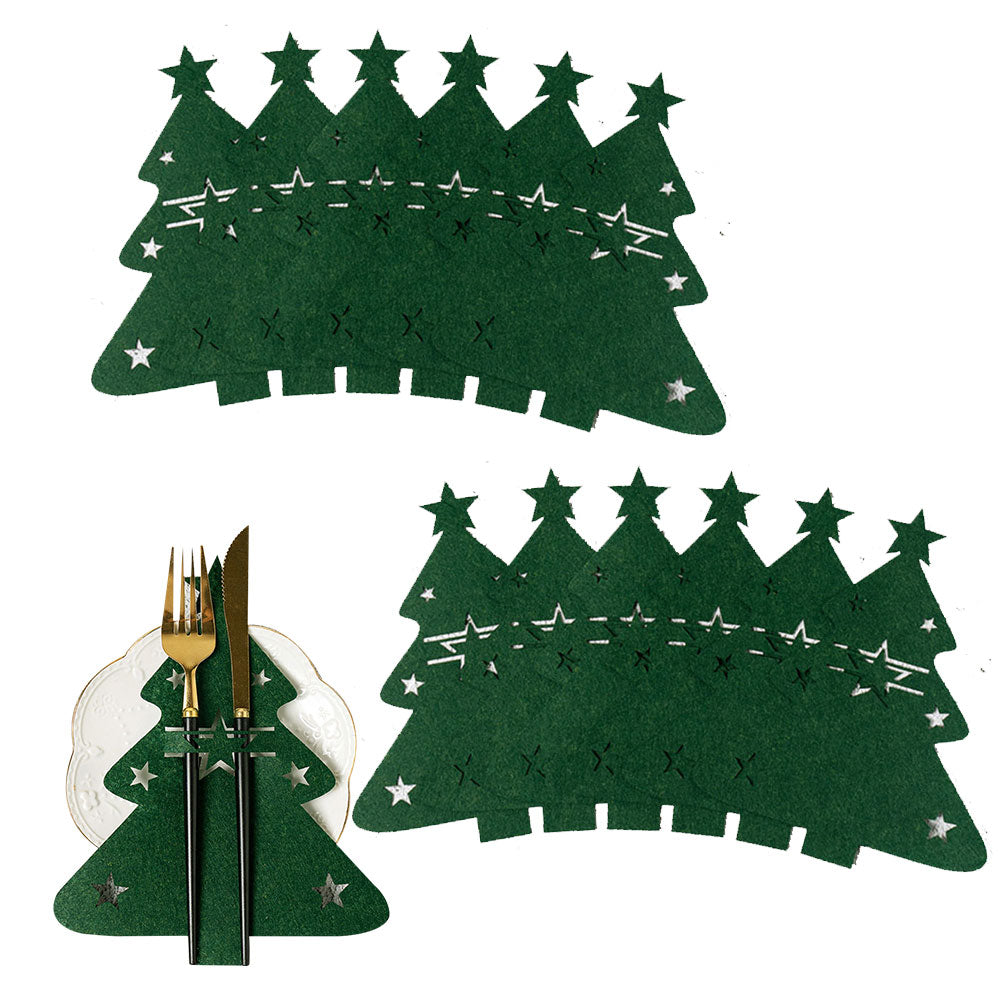 24Pcs Cutlery Bag Table Decoration Christmas Knife Fork Holder Tableware Organizer
