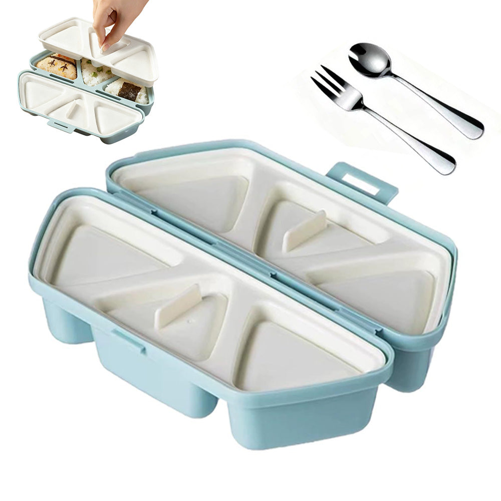 Foldable Japanese Rice Ball Mold Bento Maker Set with Spoon and Fork