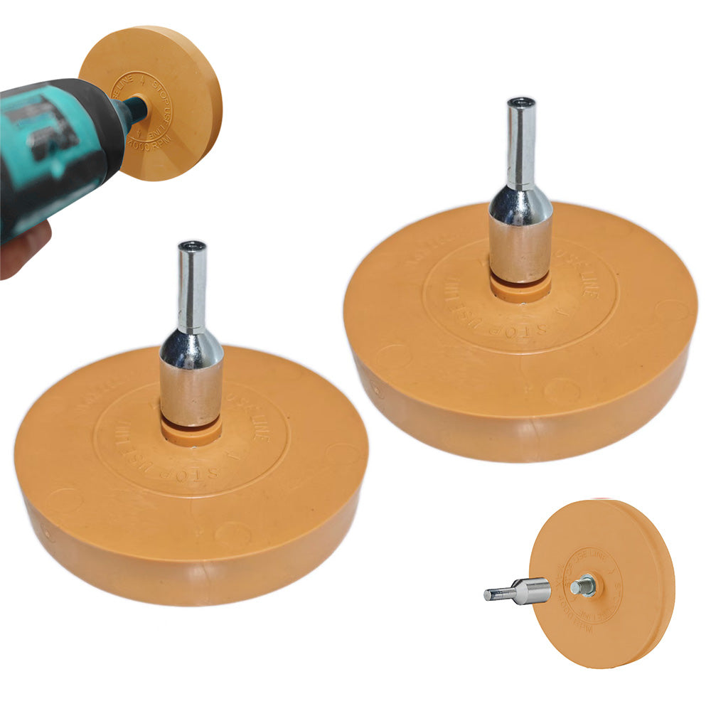 2 Pack Car Decal Remover Wheel Rubber Eraser Wheel for Drill 88mm