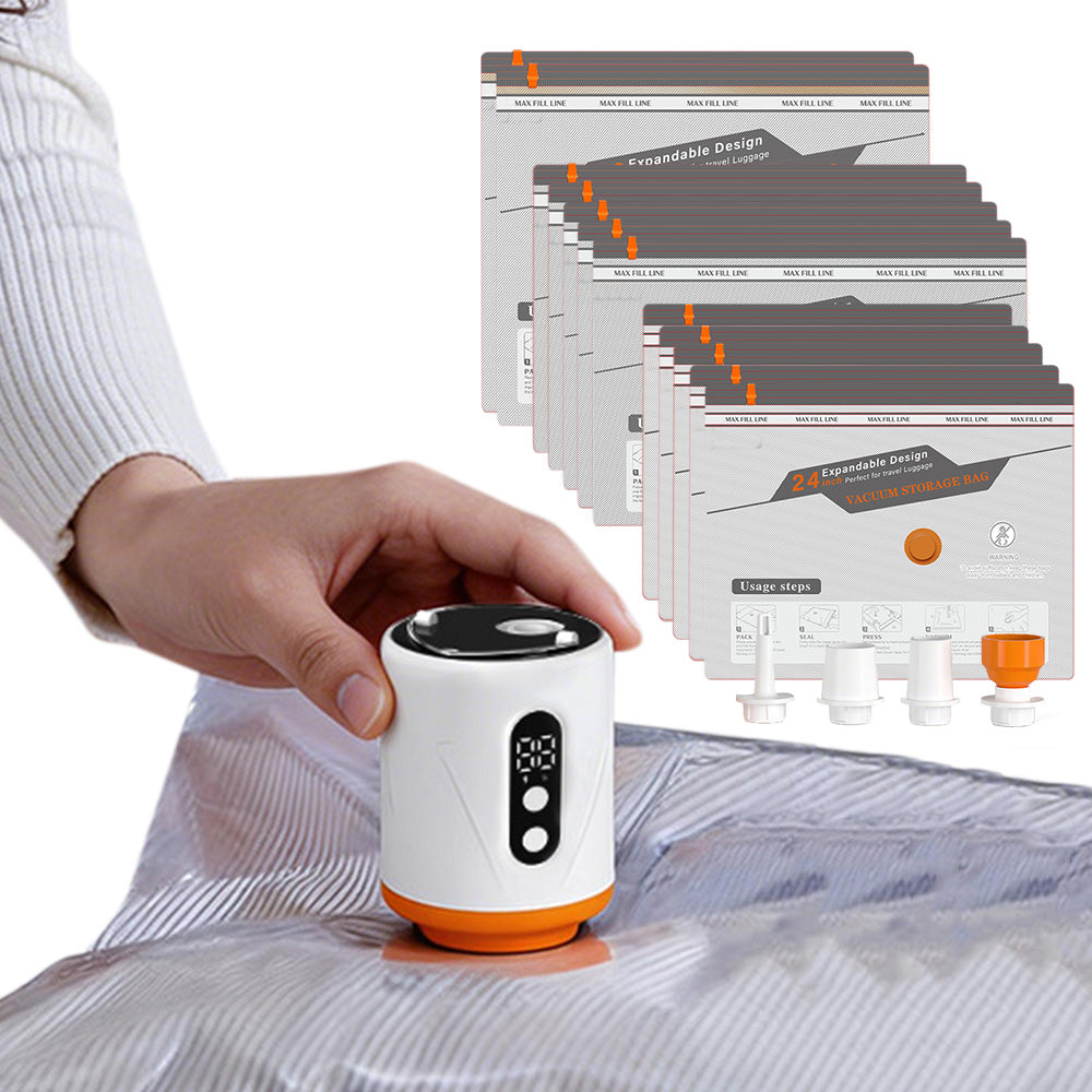 Portable Vacuum Pump with Vacuum Storage Bags Rechargeable Air Pump Set