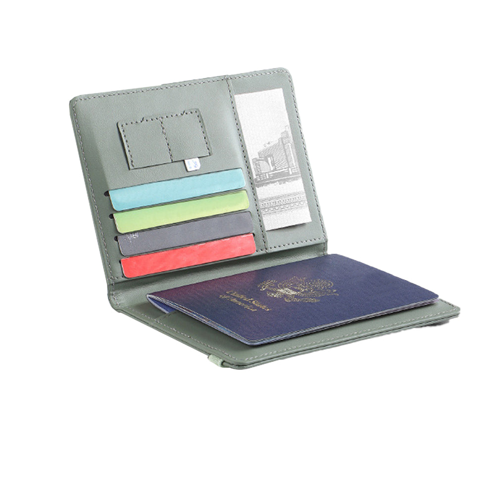 RFID Blocking Travel Passport Holder with Elastic Strap