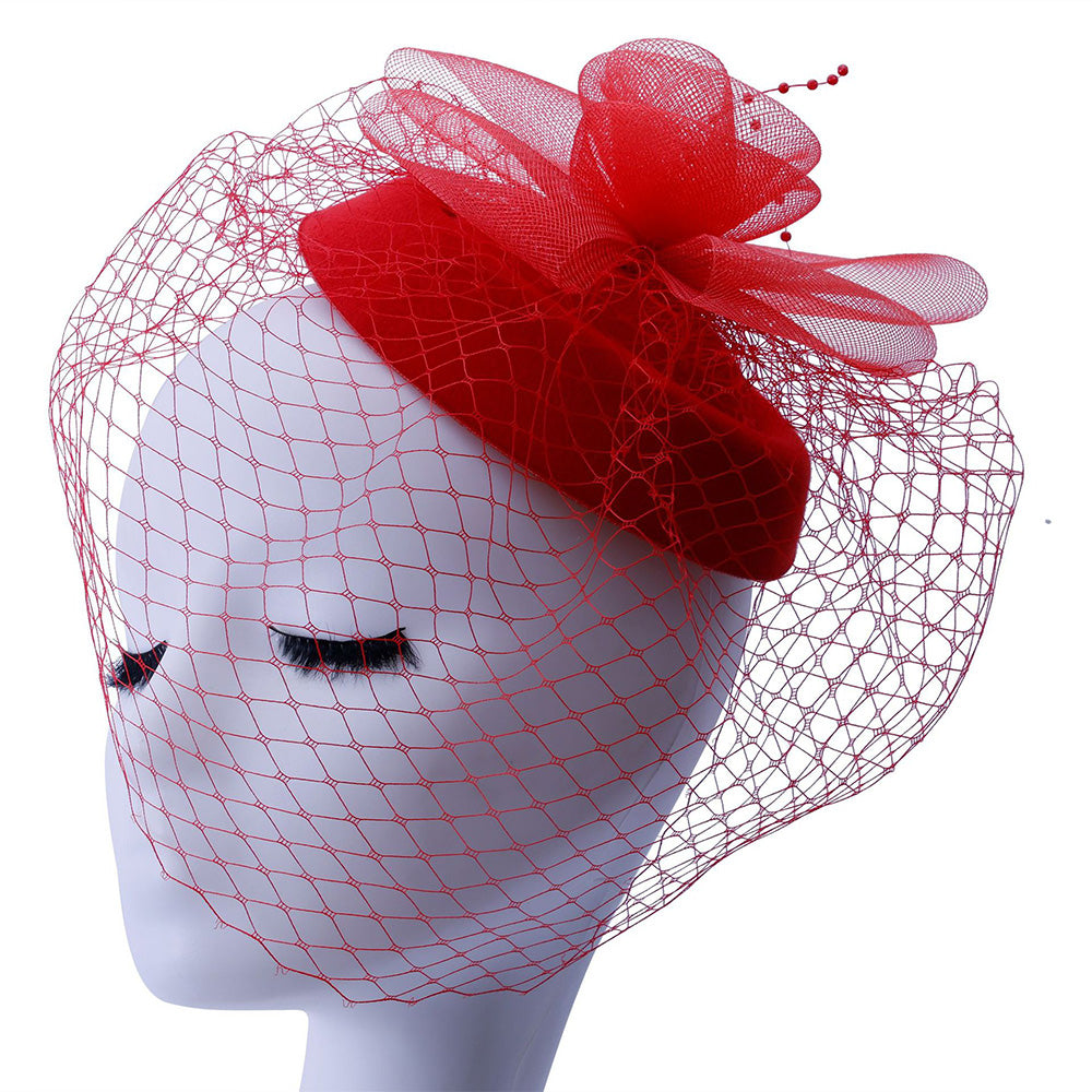 Vintage Mesh Rose Birdcage Veil Bridal Hair Headpiece