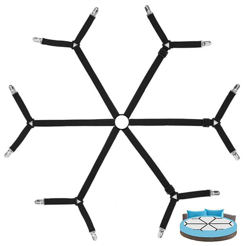 12-Clip Adjustable Elastic Bed Sheet Fastener Straps for Mattress