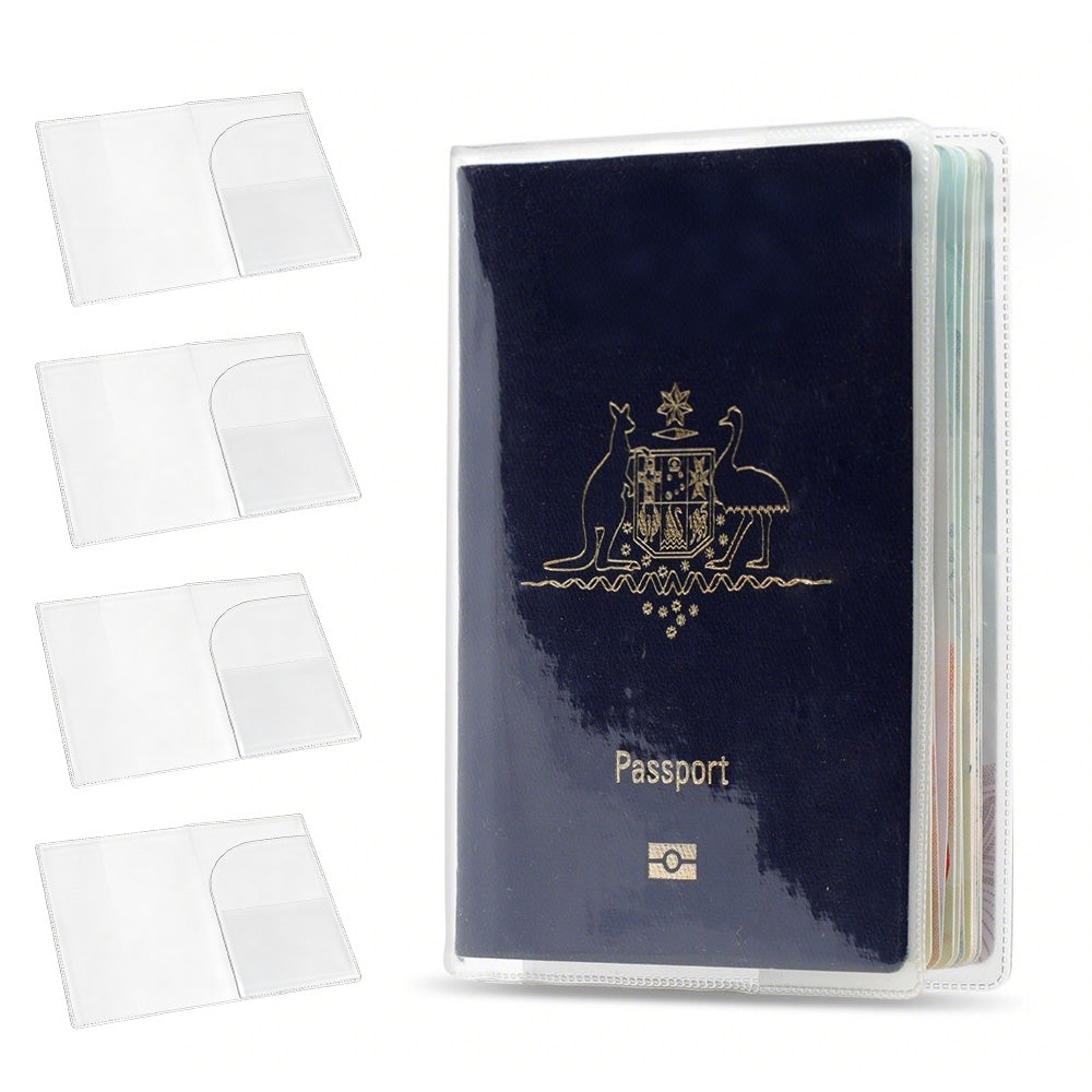 5 Pack Passport Cover Transparent Protector Case with Card Slots