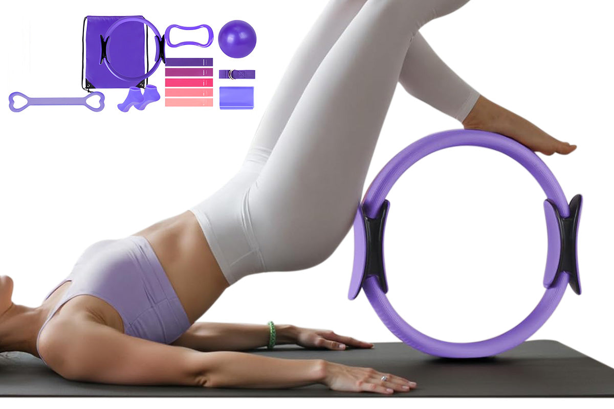 13PCS Home Pilates Essentials Kit Yoga Ring and Ball Resistance Band Pilates