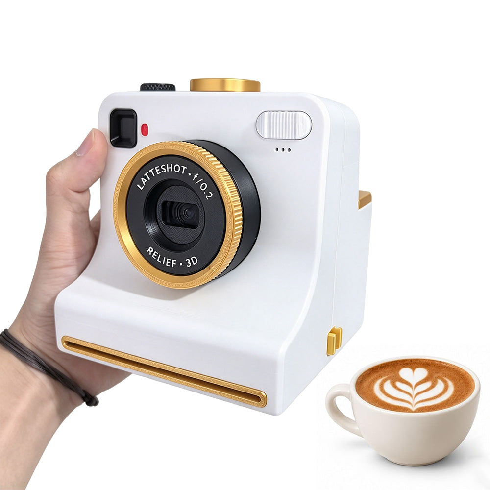Retro Camera-Shaped Coffee Latte Art Stencil Tool for Home Cafe Barista Gift-Style 1