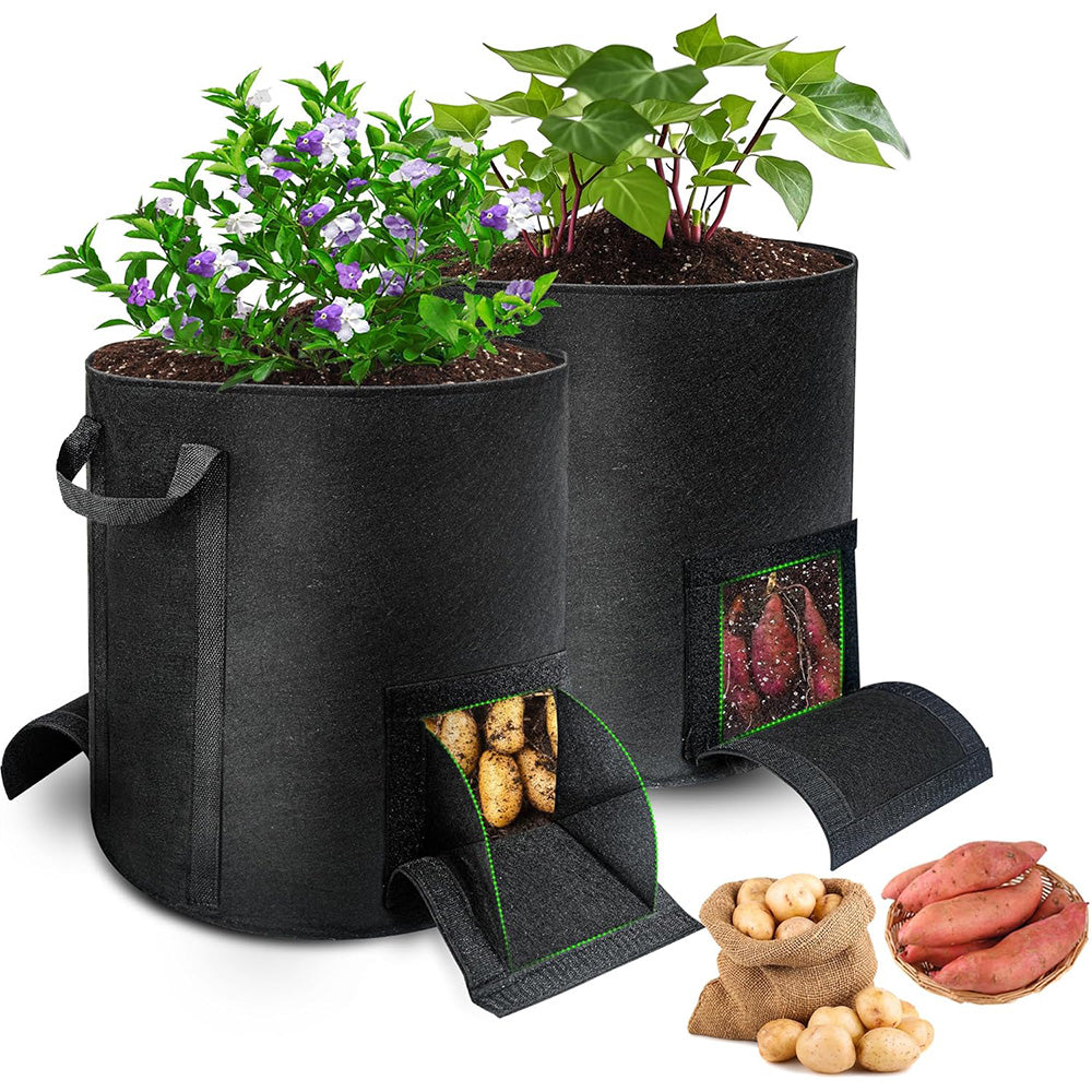 2X15 Gallon Potato Grow Bags Fabric Planter Pot with Handle