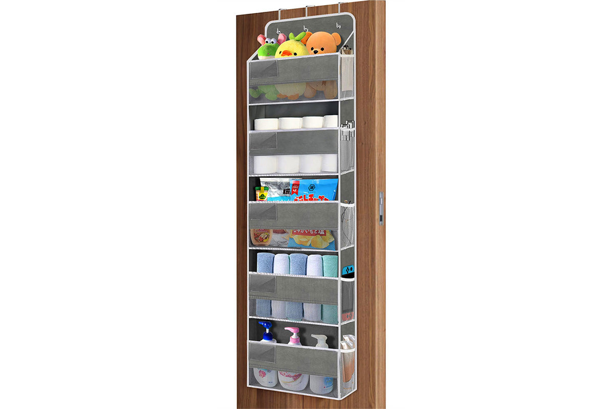 5-Tier Over the Door Hanging Storage Organizer with 10 Side Mesh Pockets