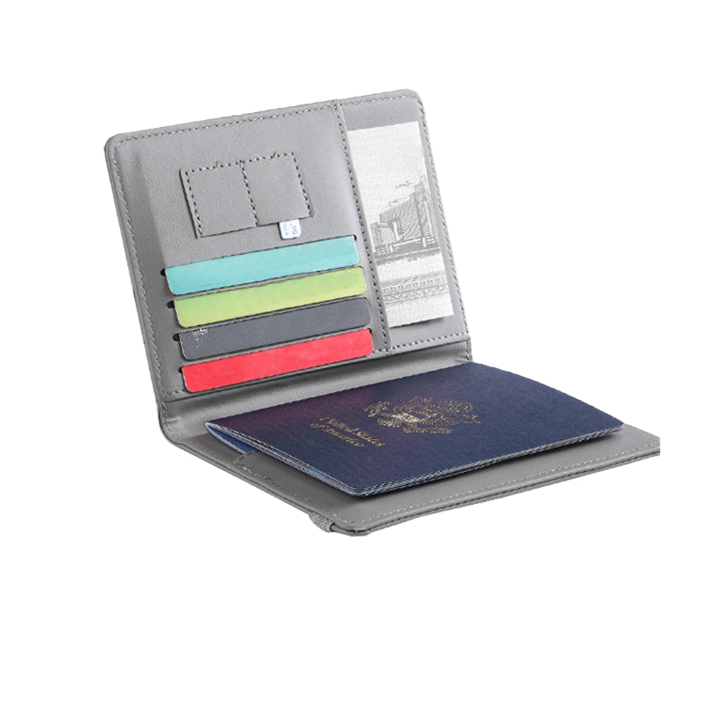 RFID Blocking Travel Passport Holder with Elastic Strap