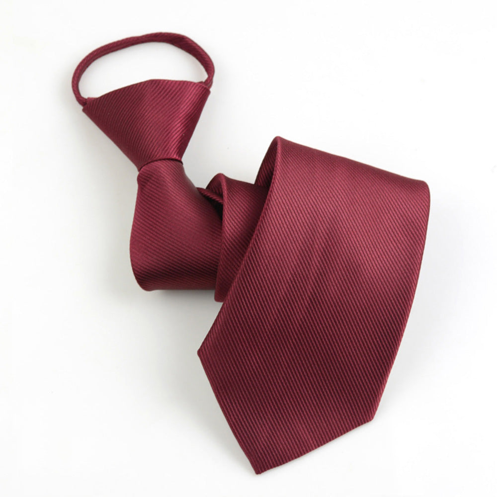 Men Pre-Tied Zip Necktie 8 cm for Wedding Business Formal Wear