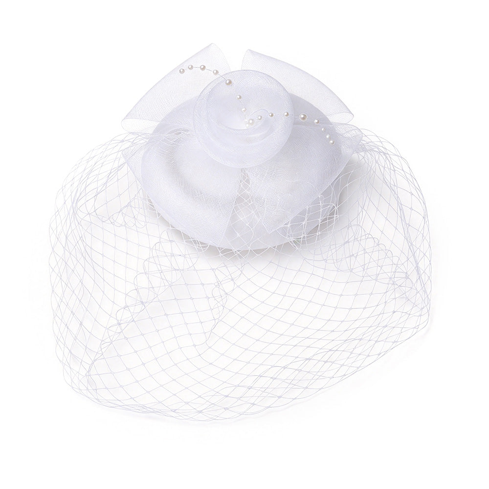 Vintage Mesh Rose Birdcage Veil Bridal Hair Headpiece