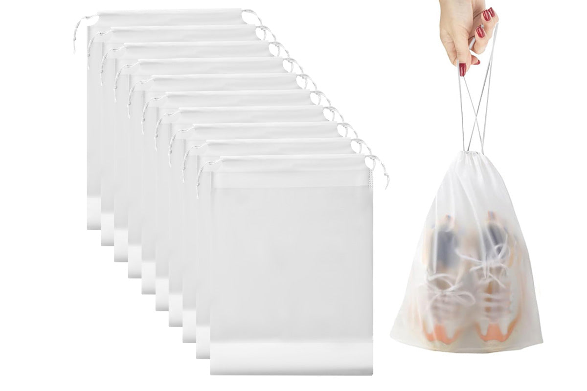 Clear Shoe Bags for Travel Waterproof Dustproof Drawstring Shoe Bags for Packing