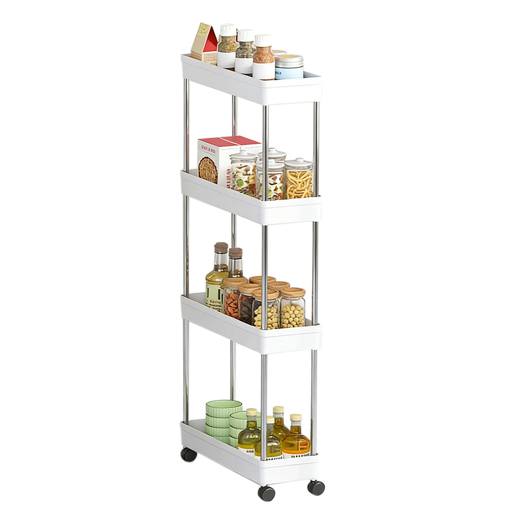 Slim Rolling Storage Cart Bathroom Shelves Organizer for Kitchen Laundry