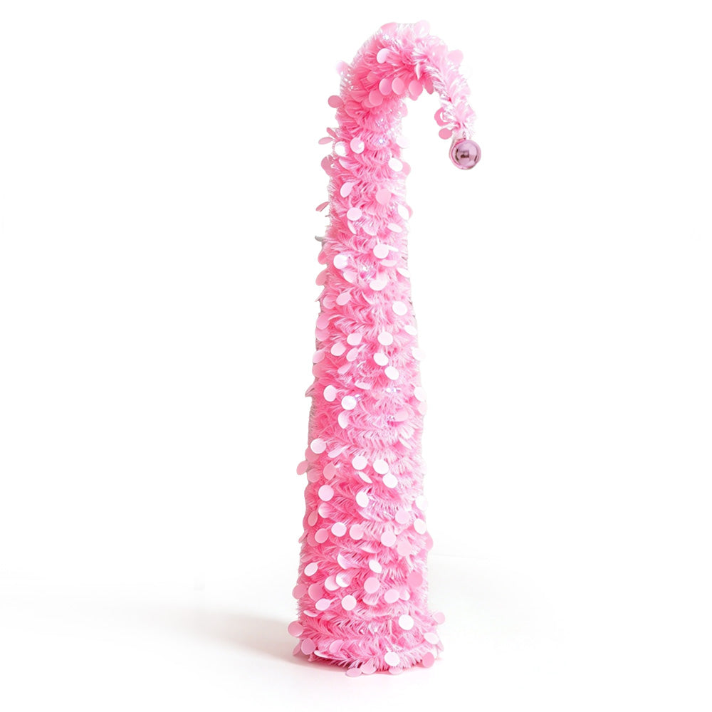 1.5m Tinsel Collapsible Crooked Christmas Tree Xmas Decoration