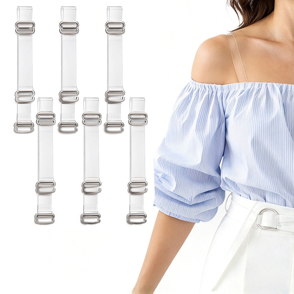 3 Pairs of Clear Adjustable Detachable TPU Bra Shoulder Straps-Style 2