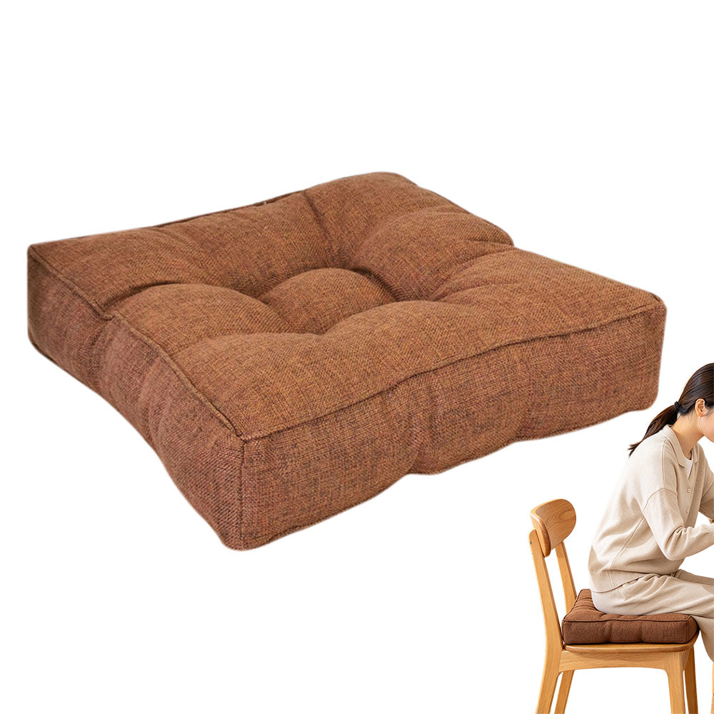 Thickened PP Cotton Padded Chair Seat Cushion with Rolled Edge-Coffee