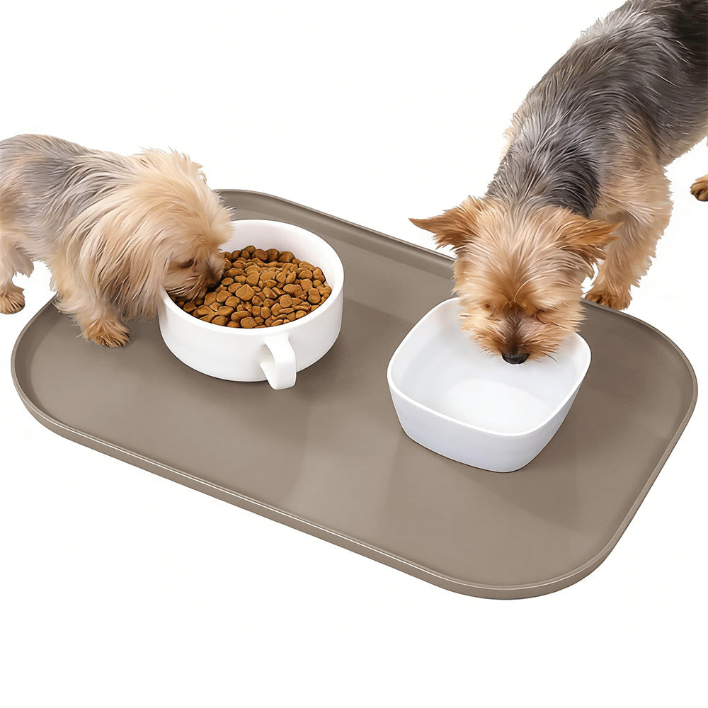 Silicone Pet Feeding Mat Raised Edge Anti-Spill Washable Non-Slip Placemat