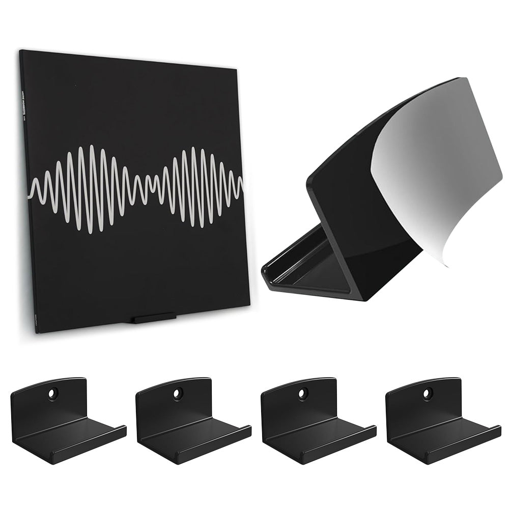 4Pcs Vinyl Wall Mount Record Wall Display Album Wall Mount for 1LP and 2LP