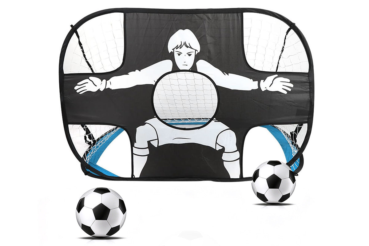 2-in-1 Portable Foldable Soccer Goal with Detachable Target