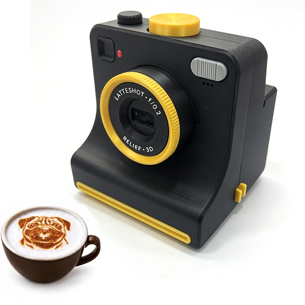 Retro Camera-Shaped Coffee Latte Art Stencil Tool for Home Cafe Barista Gift-Style 3
