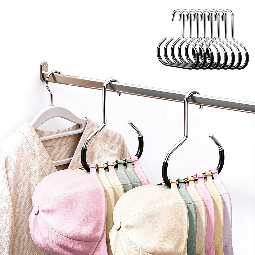 8 Pcs Iron Ring Hat Storage Hooks for Closet No-Drill Cap Scarf and Bag Hangers