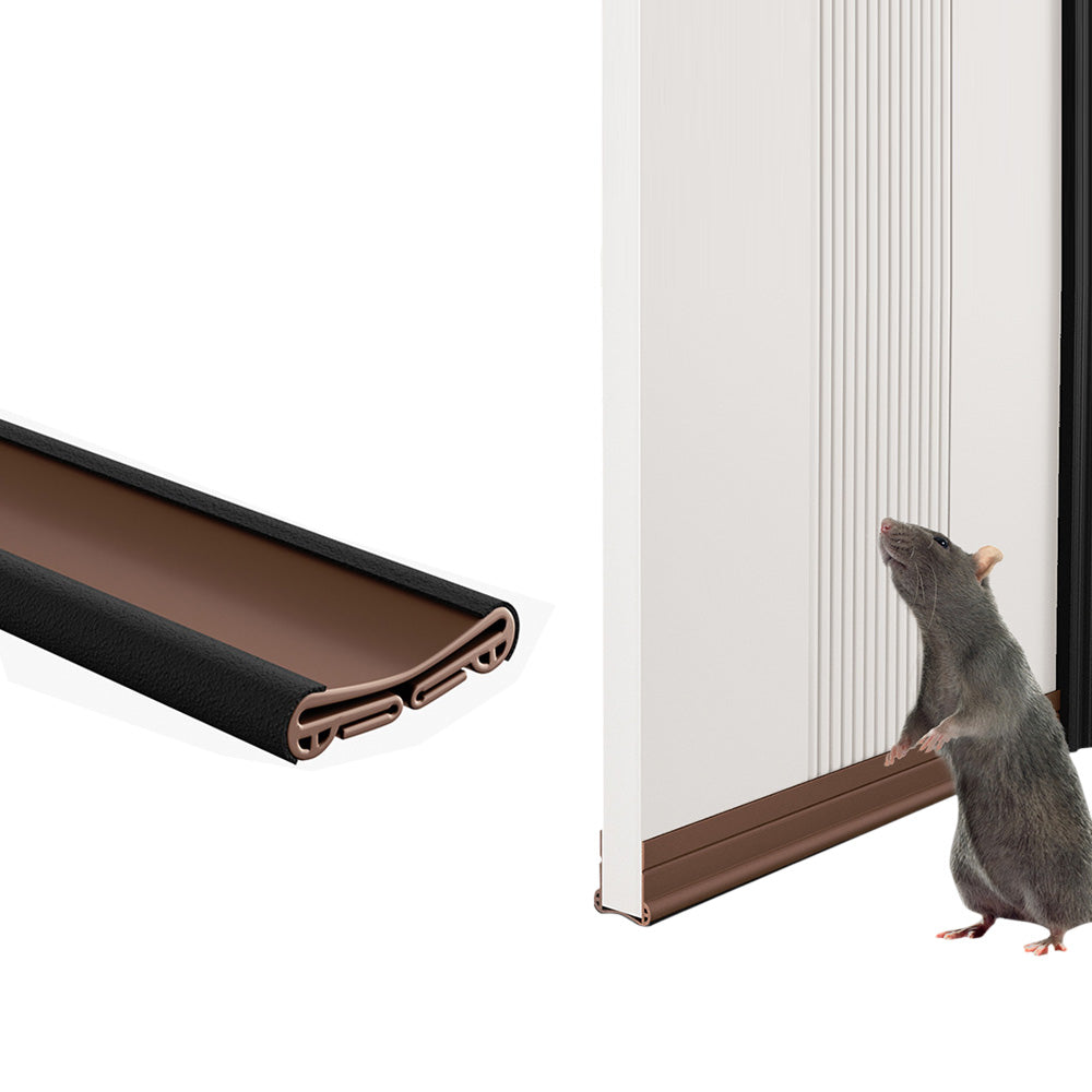 93cm Door Bottom Seal Strip Sound Reducing Felt Light Blocking for Door-Brown
