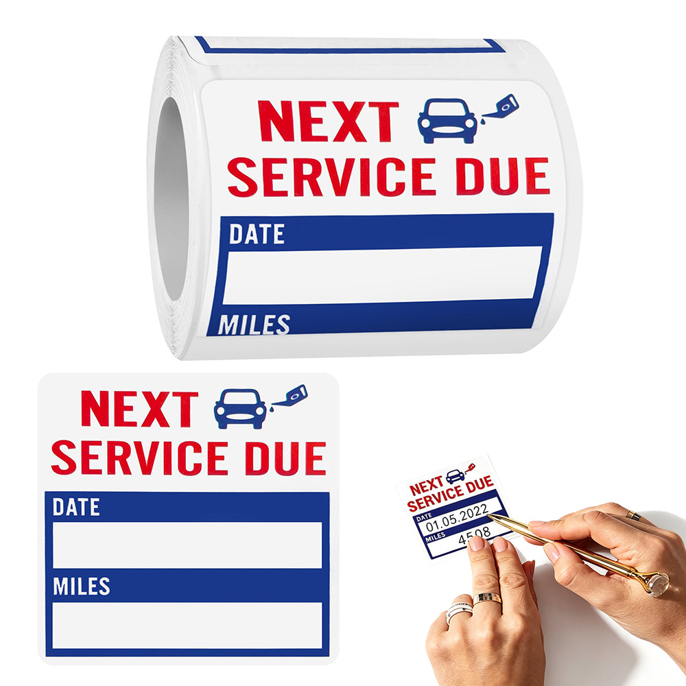 300 PCS Self Adhesive Vehicle Maintenance Reminder Labels for Car