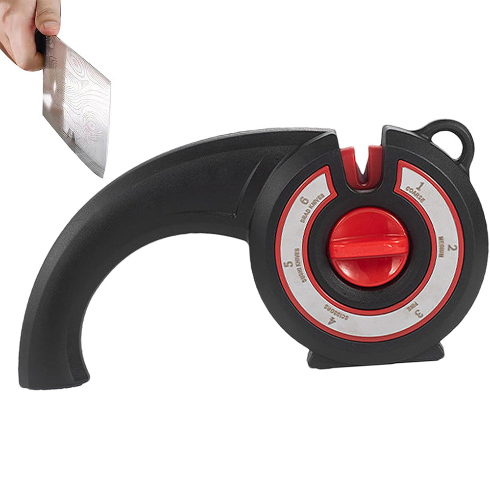 6-in-1 Kitchen Knife Sharpener Multi-Use Rotary Knob for Home Use